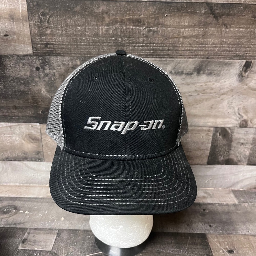 Snap-on Tools Trucker Hat Black Grey Mesh Snapback Cap Wild Impact Promotions